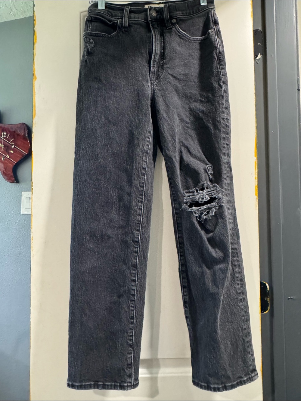 Madewell Charcoal Black Denim Straight Jean Size 25